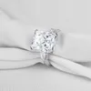 LESF Fashion Bague de fiançailles 5 carats de qualité supérieure Sona Diamond Bridal 925 Sterling Silver Women Rings Gift