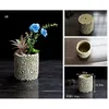 Silicone MOLLD Cement Stone Multi-meat Flower Pots Desktop Pots 3D Vase Mold Concrete Molds Cement Planter Home Crafts Decorate 21232l