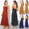 Jumpsuits Femininos Macacões Mulheres Summer Polka Dot Mangas Sem Mangas Jumpsuit Clubwear Senhoras Largura Perna Pant Roupas de Casamento Festa de Casamento Terno roupas