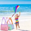 強力な収納ビーチのおもちゃのメッシュバッグキッズシェル収集袋のビーチのおもちゃ - 水泳アクセサリーバッグ収納ネット玩具