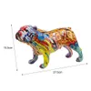 Color Color Bulldog Chihuahua Dog Statue Figurine Résine Sculpture Office Home Bar Store Decoration Ornement Crafts8174329