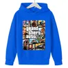 Sweatshirts Grand Theft Auto GTA 5 هوديز كبيرة الحجم طويلة الأكمام على غرار الشارع على طراز Hooed Stack