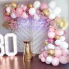 1 Conjunto rosa Balão Garland Arch Kit Wedding Wedding Festy Decoration Baby Shower Globos Supplies 220225