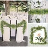 Dekoracyjne kwiaty Wieńce Sztuczne Eukaliptus Garland Ivy Wieniec Wieniec Wall Decor Fałszywy Jedwabny Rattan Greenery Do Wedding Backdrop Arch