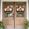 Panneau de bienvenue bonjour panneau en bois rond porte d'entrée panneau de porte suspendu avec autocollants pour accessoires de maison décoration de porte d'entrée 211104