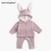 Mudkingdom Inverno Neonate Set di abbigliamento Moda Cappotti con cappuccio Cappotti Vestito di pantaloni Velluto spesso Abbigliamento per bambini Set 210615