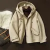 Women's Wool & Blends Hand Sewn Tweed Coat 2022 Autumn Winter Wear Casual Hooded Women B032 Bery22