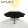 Ins 6/8 Kemik Rüzgar Geçirmez Anti-UV Koruma Işık Siyah Tutkallı Mini Küçük Şemsiye Yağmur Kadın Erkek UV Şemsiye Protable 210925