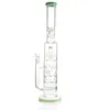 Shishas Giant Glass Bong in vier Farben, Wabenperforation und Vogelkäfig-Perc-Wasserpfeifen-Dab-Rig