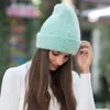 Prosta dziewczyna Królik Futro Dzianiny Kapelusz Dla Kobiet Winter Skullies Beanie Ciepła Wełniana Czapka Gorros Kobieta Czapka