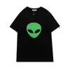 22SS 100% Pamuk 2021ss Alien T-shirt Erkek Rahat Tees Sığır Kısa Kollu Hip Hop Tops Tee Punk Baskı Mektup Köpek Yaz Kadın Kaykay Paris