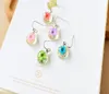 Orecchini pendenti con fiori secchi di tarassaco 5 colori Veri narcisi Orecchino di fiori Palla di vetro Pressato Earing Gioielli Regalo All'ingrosso