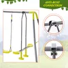 US Stock 3 in 1 Metal Swing Set for Backyard, Heavy Duty A-Frame, Height Adjustment342m
