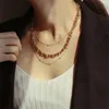 Choucong Ins Brand Top Sell U Style Halsband 18K Gold Fill Hög kvalitet Kvinnor Män Länkkedja Halsband Present