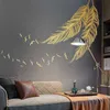 創造的な彫刻の羽の壁のステッカーリビングルームの寝室の装飾の背景壁の装飾家の自己接着剤ステッカー210914