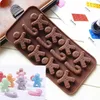 Stampo stampella in silicone omino di pan di zenzero 12 griglia Stampo per torta fondente al cioccolato di Natale omino di pan di zenzero 21 * 10,5 * 1,5 cm DAP80