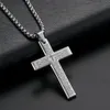 Stainless Steel Cross Pendants Religious Holy Bible Jesus Christ Gold Black Pendant Necklaces Jewelry