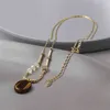Bellona OEM Foulard Layered Fashion Smycken Kvinnor Hängsmycke Diamant Choker Halsband Guld