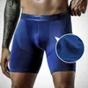 4 teile/paket männer Lange Shorts Mesh Höschen Boxer Homme Sexy Unterwäsche Mann Unterhose Männliche Eis Seide Moda Hombre Geschenke für Männer 210730