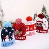 Cartoon Snowman Christmas Led Elk Deer Santa Paws Xmas Elastiska stickade kepsar Vuxen Barn hatt med bollår dekoration