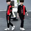 Children's clothing, boy's spring clothing, suit, spring clothing, big children, boy's westernized sports, two pieces of damp cl X0802