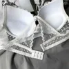 Cynthra Bras Set Kvinnors Stora Storlek Fett Catties Vacker Tillbaka Sexig Lace Big Bröst Mjuk samlad Push Up Ladies Underkläder Ställ X0526