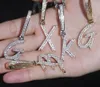 Nombre personalizado cepillado suave Cartas cursivas Colgante para hombres Mujeres Regalos Cubic Zirconia Collar Hip Hop Jewelry
