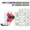 Mäns Socks Compression Strumpor 20-30 mmHg Fit Varicose Veins Fascia Plantar Andas absorberande svettar Sport