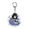 Anime Nyckelringar Demon Slayer Kimetsu Nej Yaiba Bil Tillbehör Gullig Keychain Kvinnor Väska Hängsmycke Cosplay Nyckelring för Girls Gifts J0306