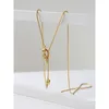 Ghidbk vintage unik design knutna ormkedja långa halsband för kvinnor minimalistisk gata stil kragen smycken hela