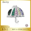 100% 925 Sterling Silver Rainbow Color Umbrella Beads Fit Charms Silver 925 Original Bracelets DIY Bead For Women Jewelry Making Q0531