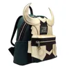Loki PU кожаный рюкзак рожок путешествия ноутбук сумка школьные сумки студенты взрослые сумки кошелек подарки на день рождения