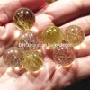 20 Pcs Génial 15-20mm Naturel Cheveux Doré Quartz Rutile Manifestation Sphère De Cristal Or Rutile Quartz Pierre Précieuse Lucky Ball Orb Spécimen