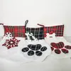 Large High Quality Christmas Stocking Pet Dog Plaid Paw Santa Socks Candy Sock Bags Festival Gift Bag Decor 08