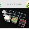 12pcs Acrylic Candy Box Goodie Bags Clear Chocolate Plastic Wedding Party Favor Packing Box Pastry Container Jewelry Storage 211108