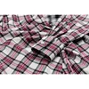 [EAM] Frauen Schwarz Rot Plaid Asymmetrische Kleid Neue Revers Lange Hülse Lose Fit Mode Flut Frühling Herbst 2021 210226