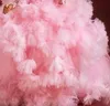 Luksusowe różowe 2021 sukienki dla dziewczynek w kwiaty przezroczysta szyja z piór mała dziewczynka suknie ślubne tanie komunia suknie na konkurs piękności suknie ZJ737