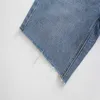Za Summer Ripped Denim Shorts Women High Waist Unfinished Hem Vintage Jeans Fashion Front Button Woman Blue Short Pants 210602
