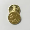 100 Pcs Non Magneitc Freedom 2011 Real Gold Plated Eagle Beauty Statue 32.6 Mm Collectible Decoration Badge Commemorative Liberty coin