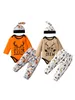 3pcs Newborn Baby Boy Girl Christmas Outfit Reindeer Letter Print Long Sleeve Romper Cute Animal Graphic Pants with Hat G1023