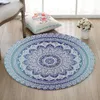 Miracille Bohemian Style Mandala Pattern Round Carpet Non-Slip Bath Mat Mjuk Fluffy Coral Velvet Area Rug för vardagsrumsinredning 210301