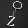 Mode Engelse alfabet sleutelhanger metalen eenvoudige sleutelhangers Creatieve Unisex Letter Keys Ring