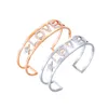 Amoureux strass lettres larges bracelets bracelets manchette épaisse bracelets pour femme bracelets en acier inoxydable main Q0719