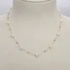 LNNGy 18k bijoux Gold Link Chain Collier Natural Natural Ewater Pearl Colliers Bijoux Femmes Femme pour les femmes Anniversaire de fiançailles