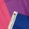 3 * 5ft LGBT Rainbow Flagga Tryck Bisexuella flaggor Polyester med mässing Grommets Holiday RRD7545