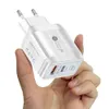 Type-C 25w PD and QC 3.0 Fast Wall CellPhone Charger US EU UK Plug for IPhone Xiaomi Huawei Mobile Phone with box