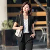 Professionell Kvinnors Skirt Suit Feminine Högkvalitativ Blazer Summer Casual Black Ladies Jacket Slim Two-Pite 210527
