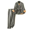 Sonbahar Profesyonel Ofis Pantolon Suits Yüksek Kalite Casual Kişilik Bayanlar Ekose Ceket Zarif Küçük Ayak Pantolon 210527
