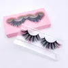 Gekleurde 25mm 100% Real Mink Eyelashes 39 Stijlen Dramatisch Pluizig Volume Valse Wimper Kleurrijk aan het eind Cosplay Party Full Strip Washes with Paper Box aanpassen logo