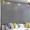 Grey Silver Black And White Modern Geometric Lattice Embossed Texture 3D Wallpaper el Study Background Decor Wall Paper 210722